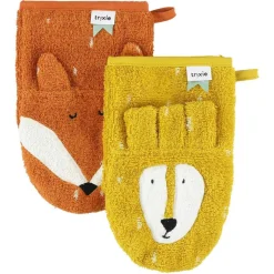 Washandje Mr Lion/Mr Fox 2stks