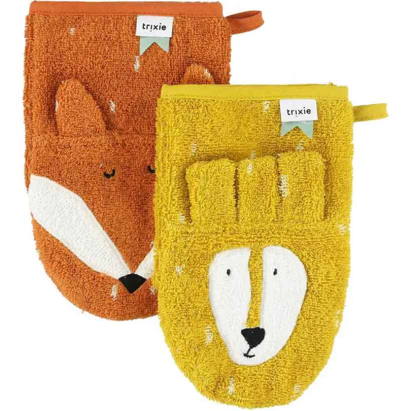 Washandje Mr Lion/Mr Fox 2stks