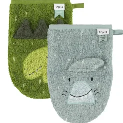 Washandjes 2stks Mr Shark & Mr Dino