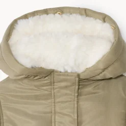 Waterafstotende parka met kap en afneembare nepbont meisjes