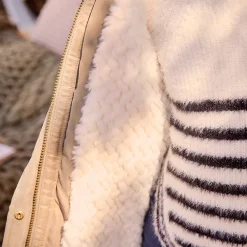 Waterafstotende parka met kap en afneembare nepbont meisjes