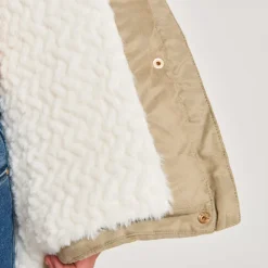Waterafstotende parka met kap en afneembare nepbont meisjes