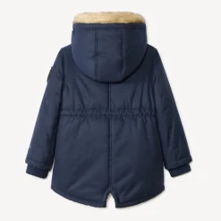 Waterafstotende parka met kap en afneembaar nepbont meisjes