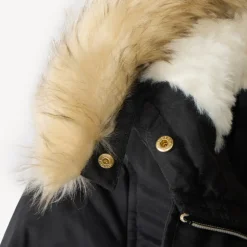 Waterafstotende parka met kap en afneembare nepbont meisjes