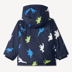 Waterafstotende parka met kleurveranderende dinosaurusprint voor babyjongens