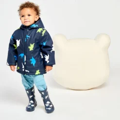 Waterafstotende parka met kleurveranderende dinosaurusprint voor babyjongens