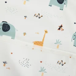 Waterdicht slabbetje met zak en elastische kraag, savanneprint