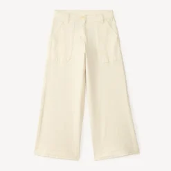 Wide flared jeans in solid color for girls