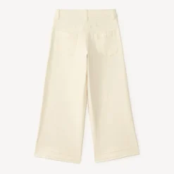 Wide flared jeans in solid color for girls