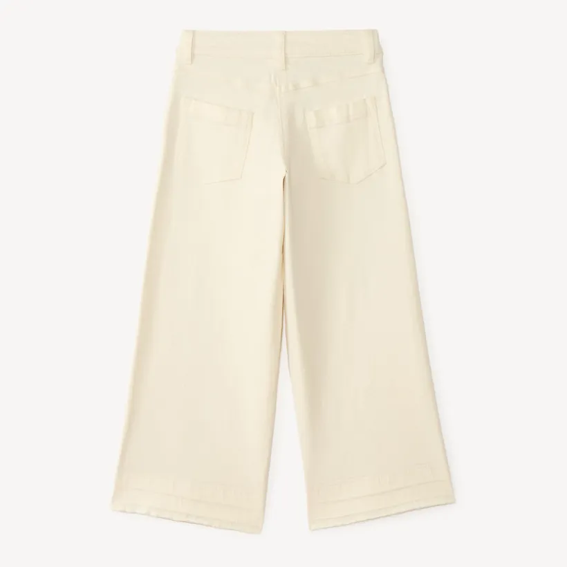 Wide flared jeans in solid color for girls