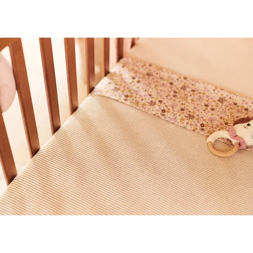Wiegdeken 75x100cm gebreid Basic Knit Oatmeal