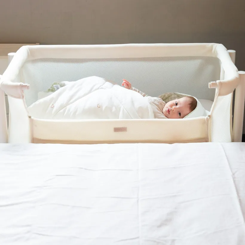 Wieg Evolux Cododo naturel wit, verstelbaar in 7 hoogtes, 2-in-1 ontwerp, co-sleeper systeem