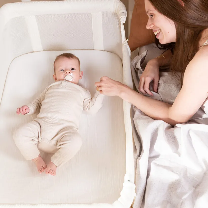Wieg Evolux Cododo naturel wit, verstelbaar in 7 hoogtes, 2-in-1 ontwerp, co-sleeper systeem