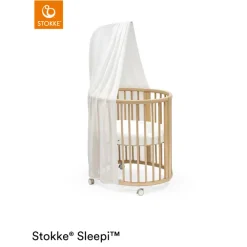 Wieg Sleepi Mini V3 met vergrendelbare zwenkwielen en in hoogte verstelbaar Natural