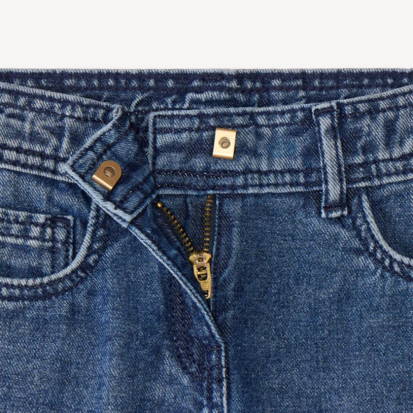 Wijde jeans in blauw stone meisjes