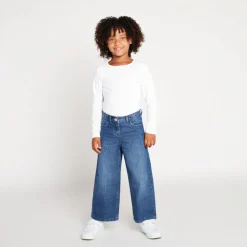Wijde jeans in blauw stone meisjes