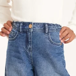 Wijde jeans in blauw stone meisjes