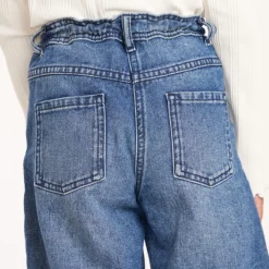 Wijde jeans in blauw stone meisjes