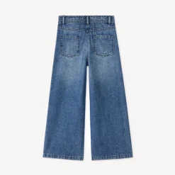 Wijde jeans in blauw stone meisjes