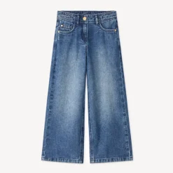 Wijde jeans in blauw stone meisjes