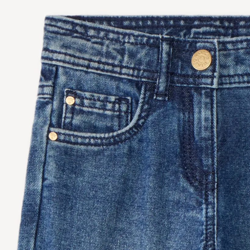 Wijde jeans in blauw stone meisjes