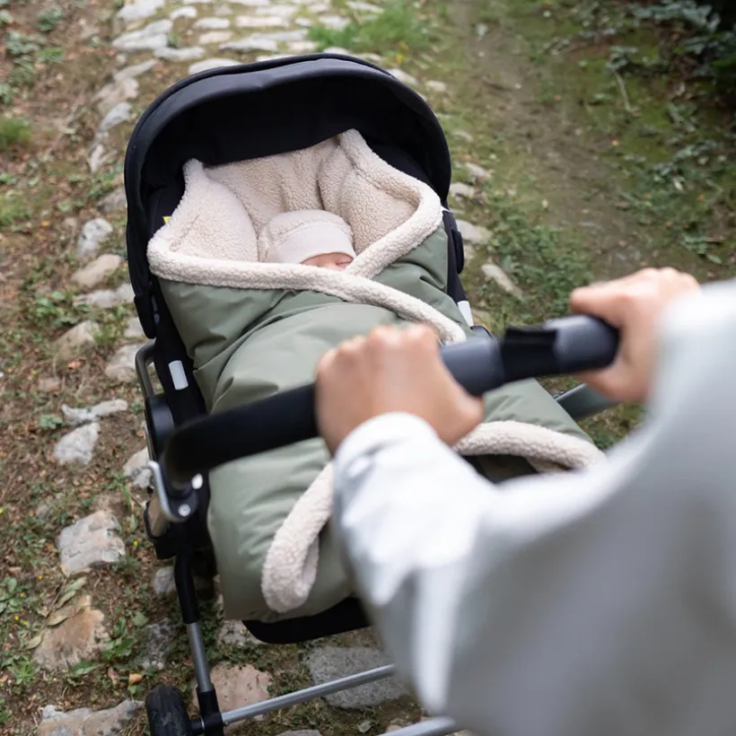 Wikkeldeken Biside voor autostoel 0+ - Pady + Teddy - Green - 0-12m