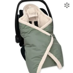 Wikkeldeken Biside voor autostoel 0+ - Pady + Teddy - Green - 0-12m
