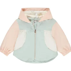 Windjack met colour block effect en kap voor meisjes