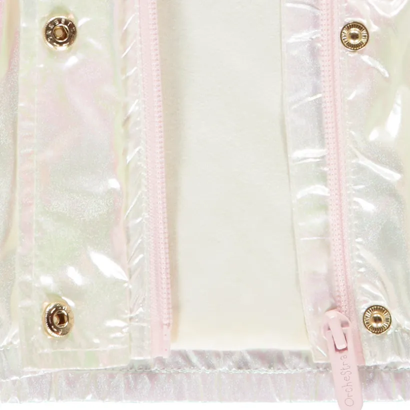 Windjack met iriserende capuchon voor meisjes