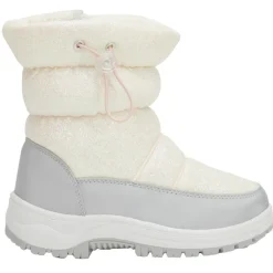 Witte gevoerde sneeuwlaarzen met pailletten en ritssluiting meisjes