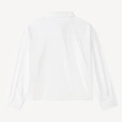 Witte lange mouwen blouse voor meisjes met strasdetails