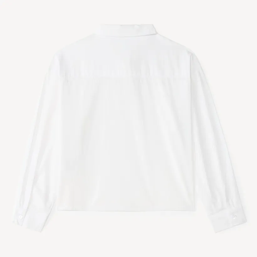 Witte lange mouwen blouse voor meisjes met strasdetails