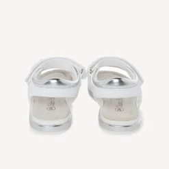 Witte sandalen met gedrapeerde banden meisjes