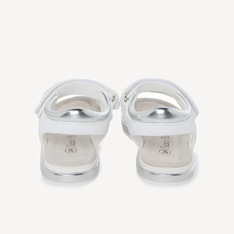 Witte sandalen met gedrapeerde banden meisjes