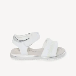 Witte sandalen met gedrapeerde banden meisjes