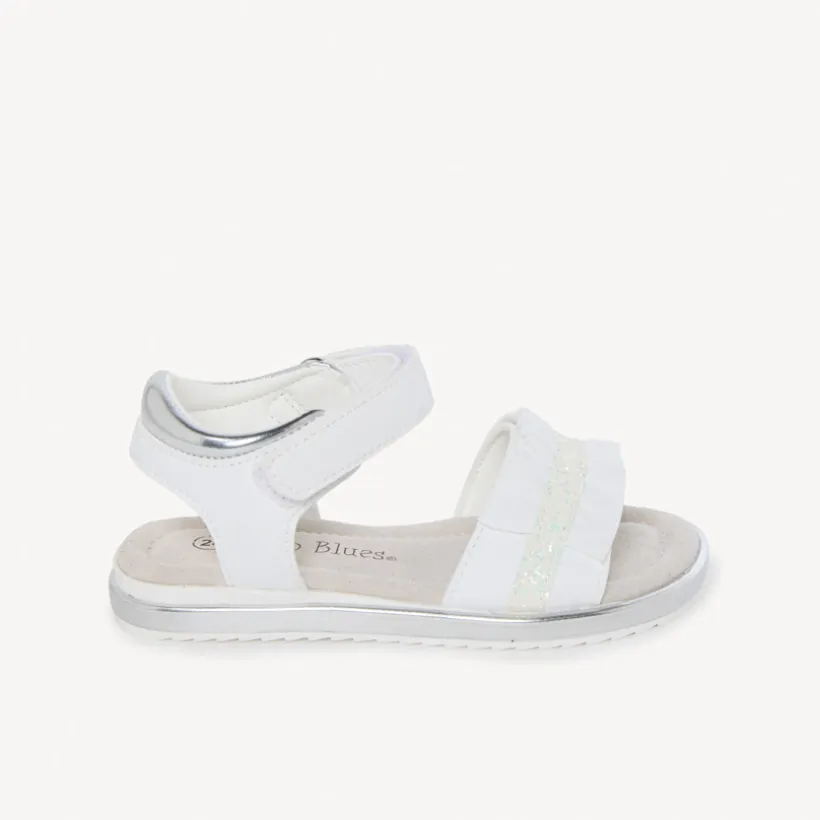 Witte sandalen met gedrapeerde banden meisjes