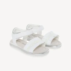 Witte sandalen met gedrapeerde banden meisjes