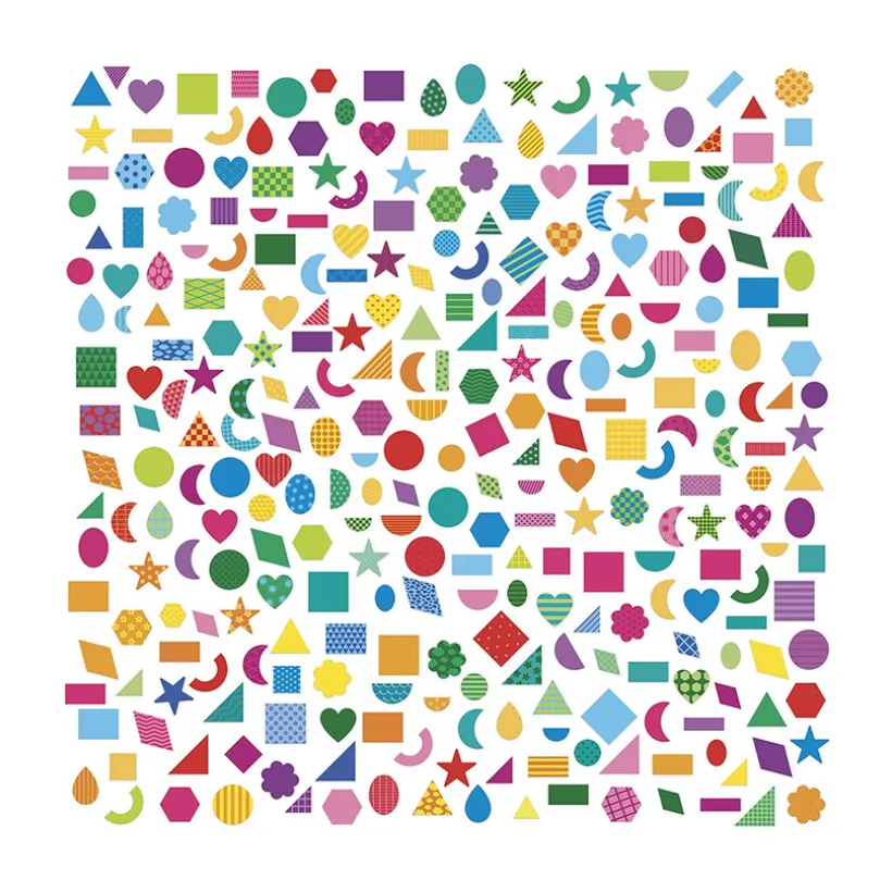 Zakje met 300 stickers geometrische vormen