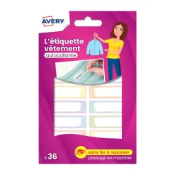 36 zelfklevende etiketten voor kleding Pastelmotief