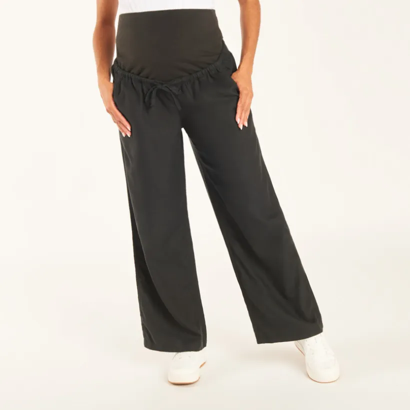 Zijde broek met hoge zwangerschapsband
