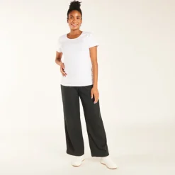 Zijde broek met hoge zwangerschapsband