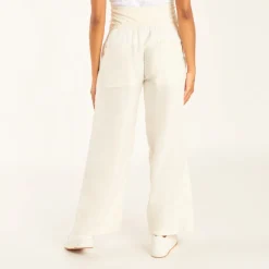 Zijde broek met hoge zwangerschapsband