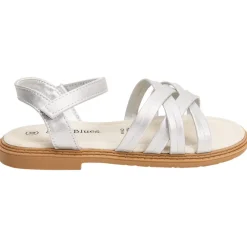 Zilveren sandalen met kruisbandjes meisjes
