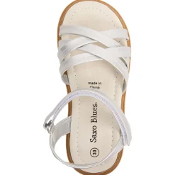 Zilveren sandalen met kruisbandjes meisjes
