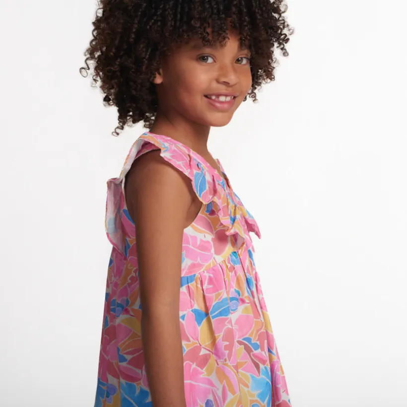 Zomerjurk met schouderbandjes en bloemenprint voor meisjes