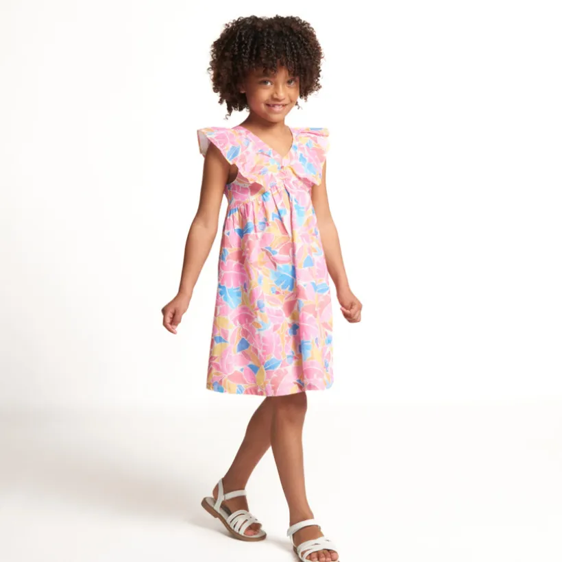Zomerjurk met schouderbandjes en bloemenprint voor meisjes