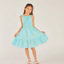 Zomerkleed met schouderbanden in fantasie schelpprint meisjes