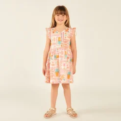 Zomerkleed zonder mouwen met exotische print meisjes