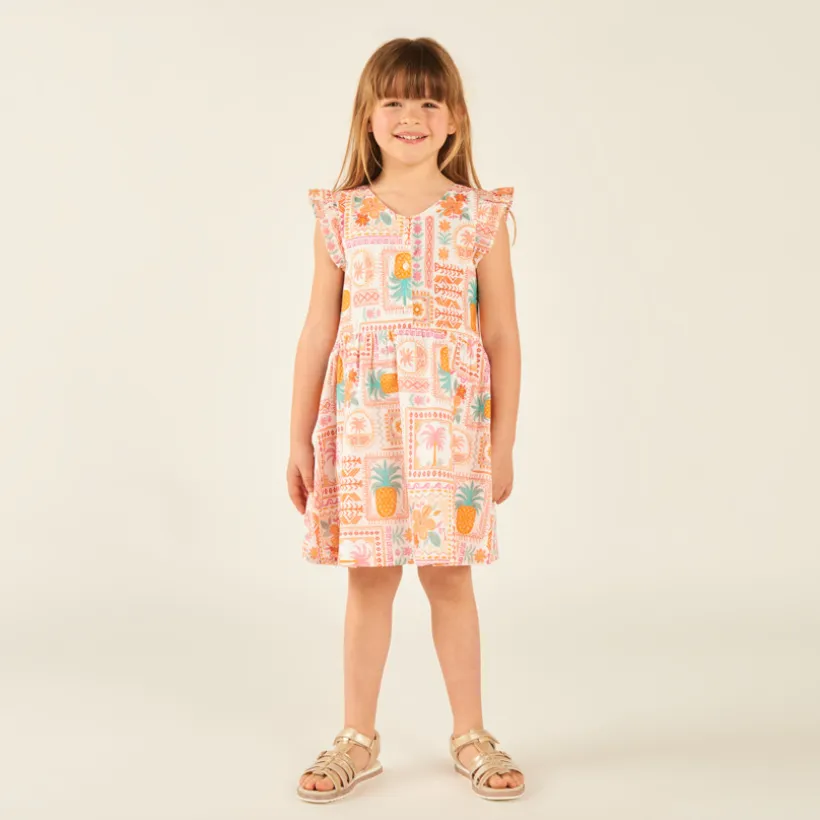 Zomerkleed zonder mouwen met exotische print meisjes