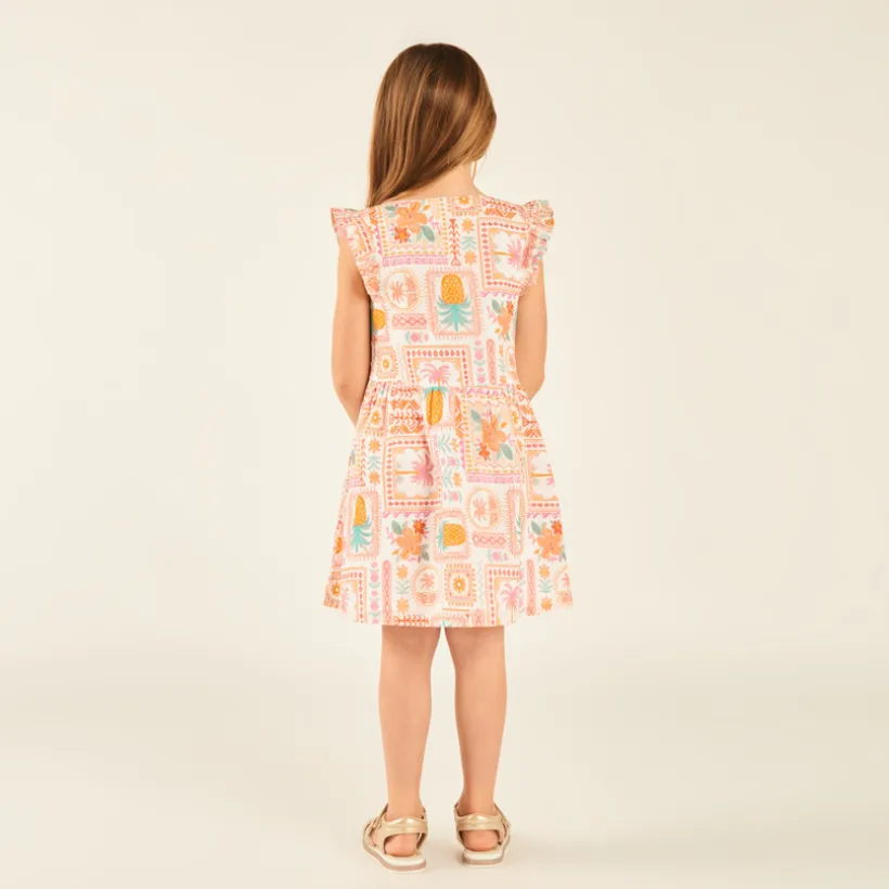 Zomerkleed zonder mouwen met exotische print meisjes